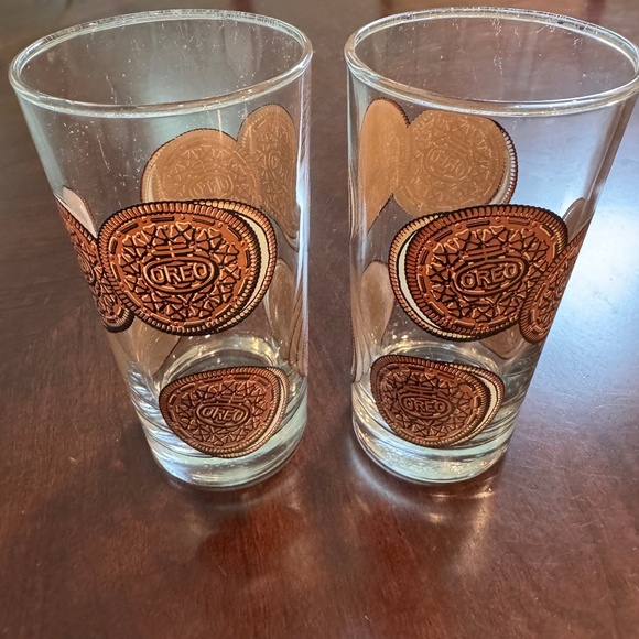 Set of 2 Vintage Oreo Cookie 12oz glass tumblers 5.5” - Picture 1 of 9